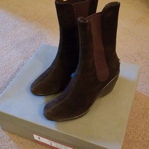 Cole Haan dark chocolate suede boots